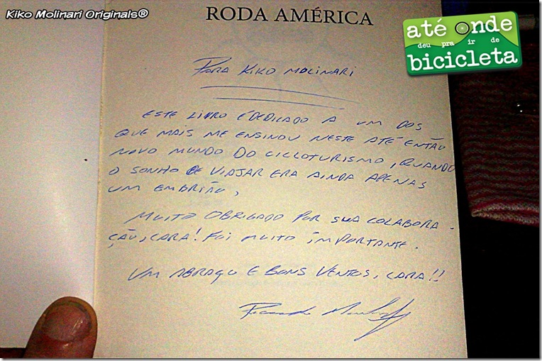 Livro Roda América Dedicatória